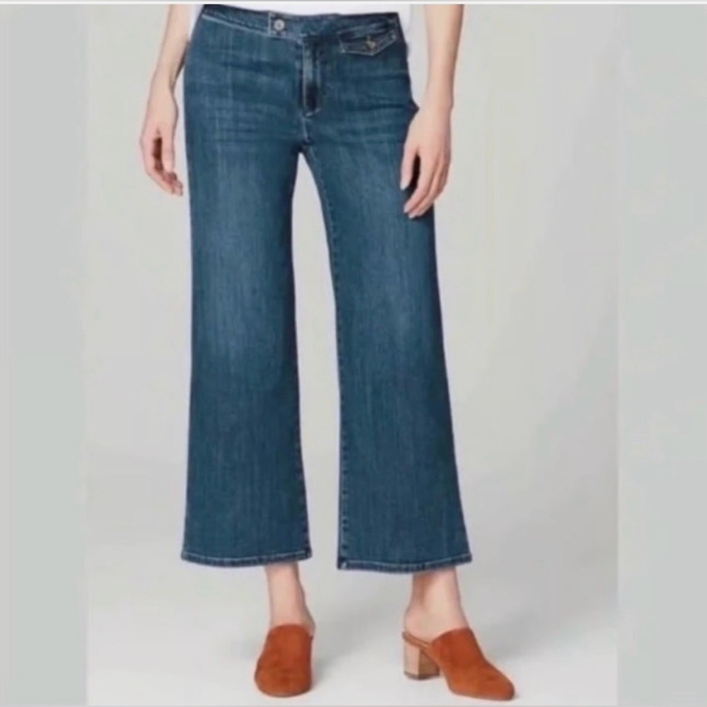 J.Jill denim Women’s Tab Waist Full Leg Crops Blue Jeans